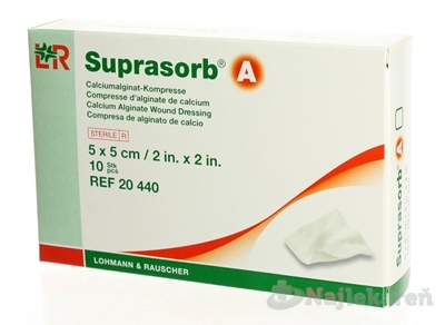 Suprasorb A Krytie na rany kalciumalginát 5x5cm 10 ks