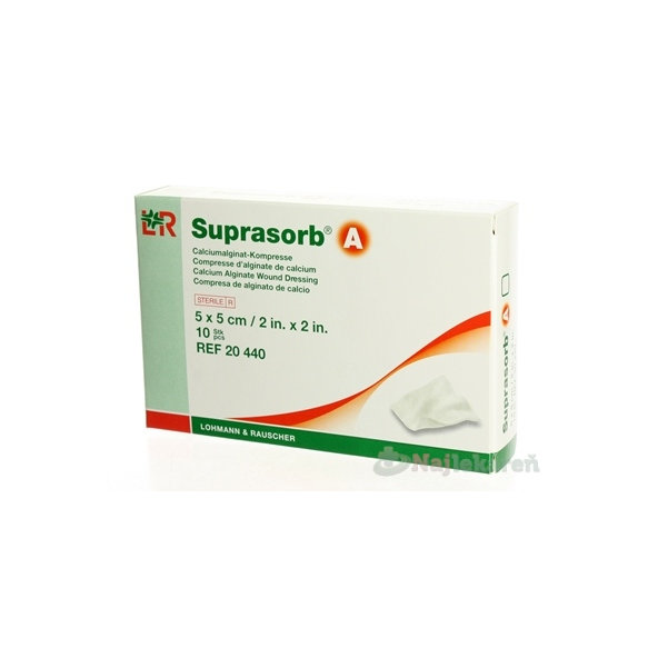 Suprasorb A Krytie na rany kalciumalginát 5x5cm 10 ks