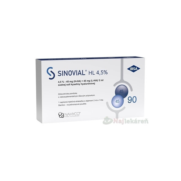 SINOVIAL HL 4,5 % intraartikulárny roztok kyseliny hyalurónovej 2 ml