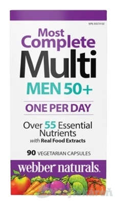 Webber Naturals Multivitamín pre mužov 50+ 90 kapsúl kúpite na Najlekaren.eu