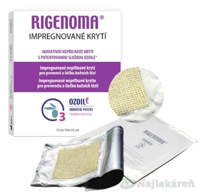 Rigenoma Impregnované krytie 10 × 10 cm 10 ks