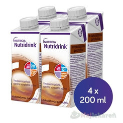 Nutridrink s čokoládovou príchuťou krabička 4 x 200 ml