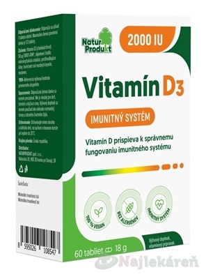 NaturProdukt Vitamín D3 2000 IU 60 tabliet