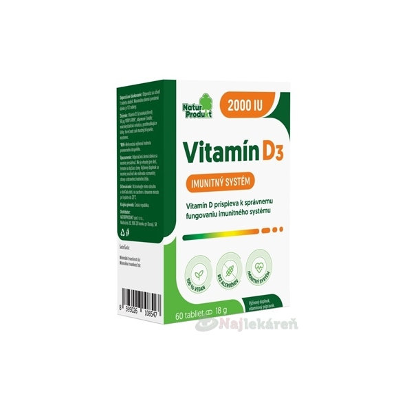 NaturProdukt Vitamín D3 2000 IU 60 tabliet