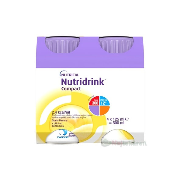 Nutridrink Compact s banánovou príchuťou 4x125ml