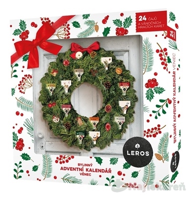 LEROS Bylinný adventný kalendár veniec 6 set 45,5 g