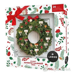 LEROS Bylinný adventný kalendár veniec 6 set 45,5 g