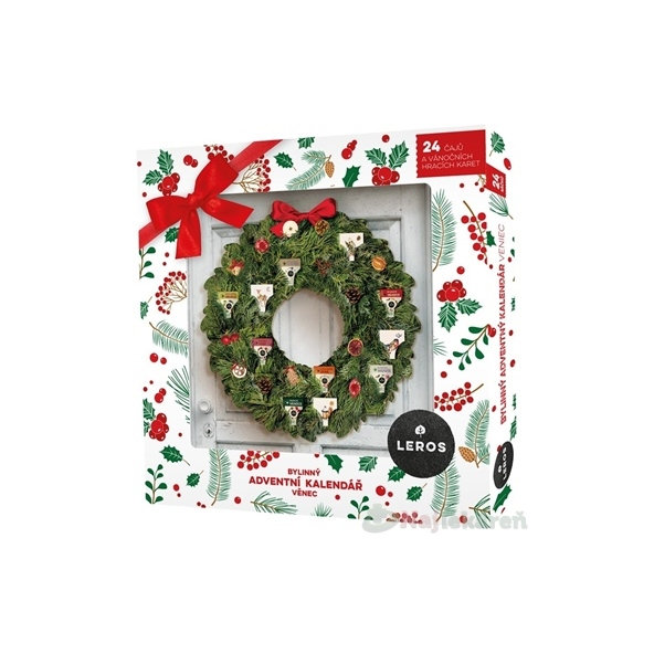 LEROS Bylinný adventný kalendár veniec 6 set 45,5 g