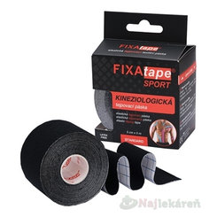 FIXAtape SPORT kinesiologická tejpovacia páska čierna 5cm x 5m 1 ks