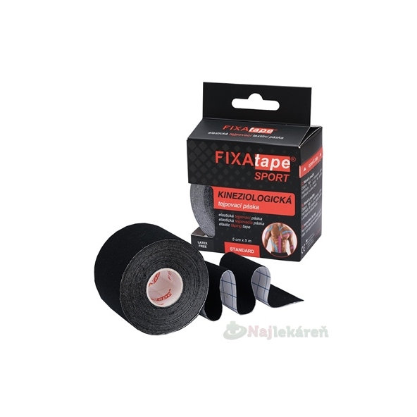 FIXAtape SPORT kinesiologická tejpovacia páska čierna 5cm x 5m 1 ks
