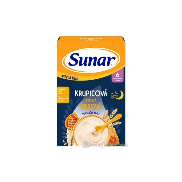 SUNAR mliečna KAŠA KRUPICOVÁ Na dobrú noc medová 6m+ 210 g