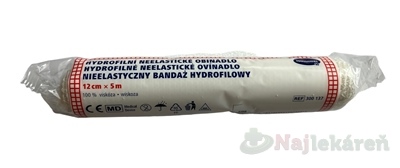 Ovínadlo hydrofilné neelastické pletené nesterilné 12 cm x 5 m 1 ks