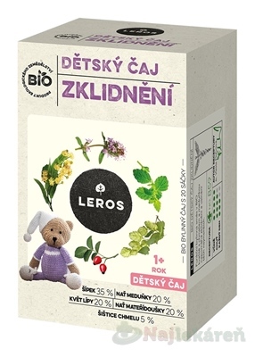 LEROS BIO DETSKY ČAJ UPOKOJENIE bylinný čaj (od 1 + roka) 20 x 1,8 g kúpite na Najlekaren.eu