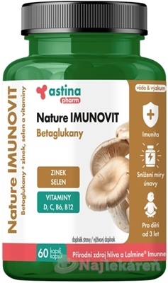Astina Pharm Nature IMUNOVIT Betaglukány 60 kapsúl kúpite na Najlekaren.eu