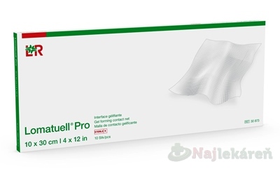 Lomatuell Pro Krytie na rany s kontaktnou sieťkou 10x30 cm 10 ks