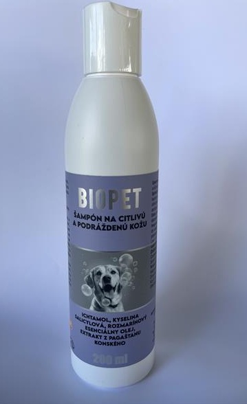 BIOPET šampón na citlivú a podráždenú kožu pre psy 200ml
